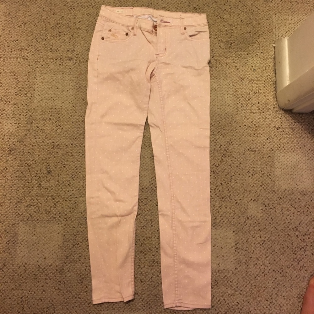 Pink polka dot jeans