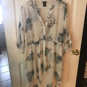 Sheer floral torrid blouse