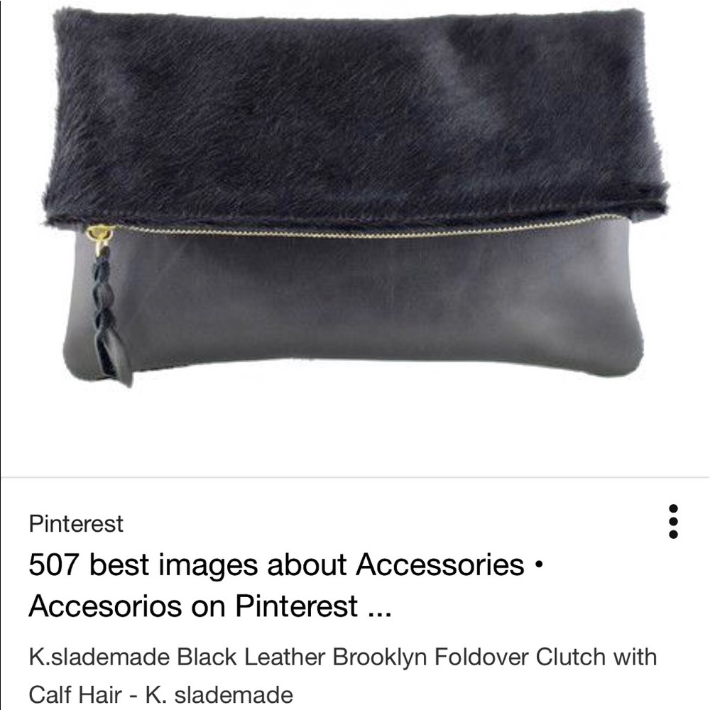 K. SladeMade Black Leather Brooklyn Clutch