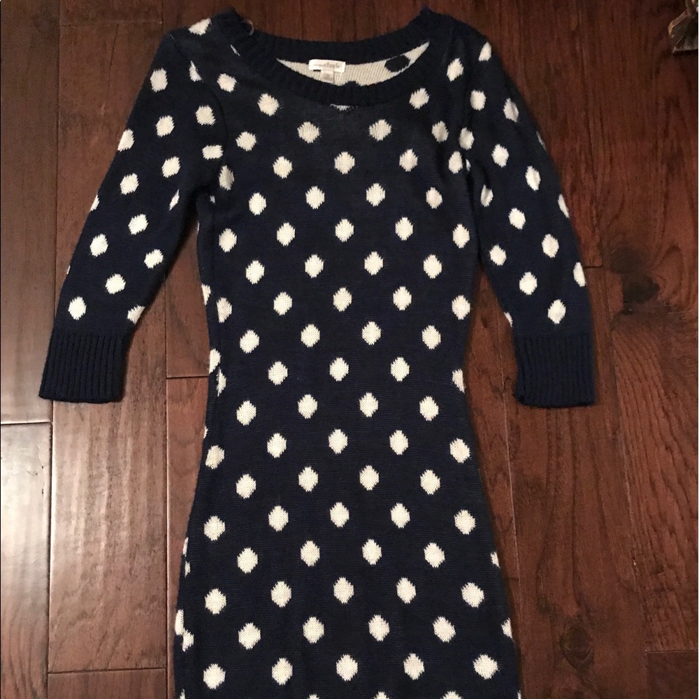 Polka dot knit dress