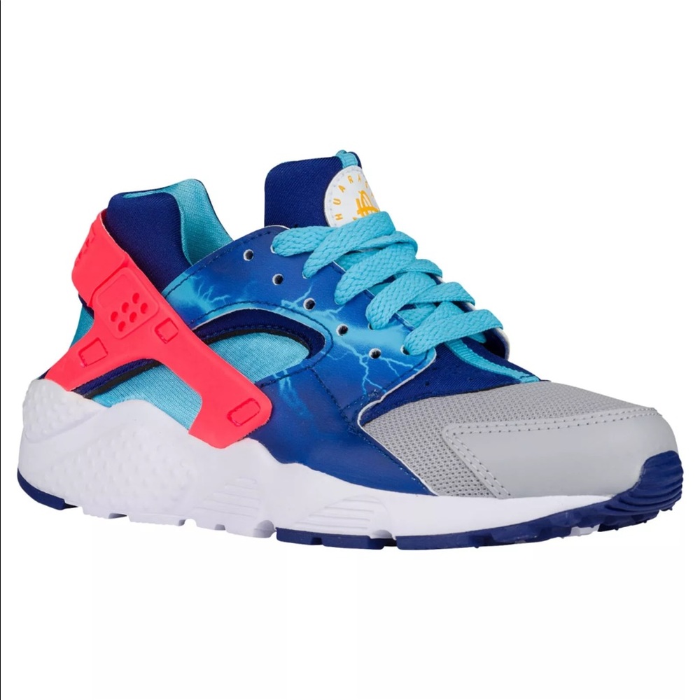 Nike Kid's Huarache Run GS Trainer Shoes Blue Pink
