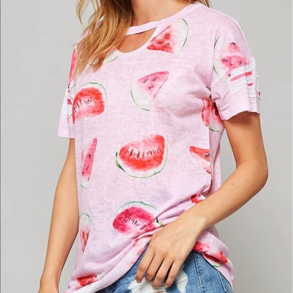 Flash sale < Sweet Pink Watermelon Destruct Tee >> - Picture 2 of 4