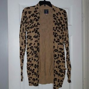 PINK cheetah print cardigan