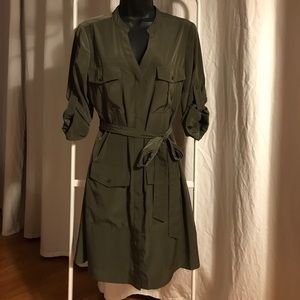 Express army green shirt dress size S