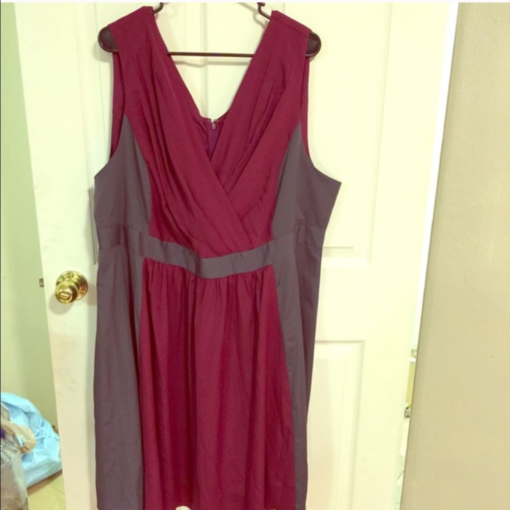 Magenta and gray dress