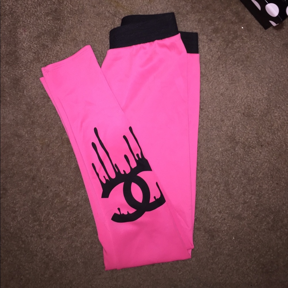 Neon Pink Print Leggings