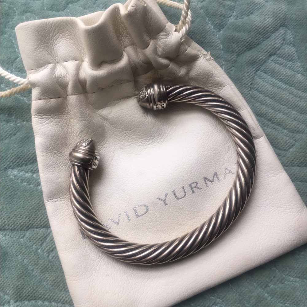 DAVID YURMAN STERLING SILVER PAVE DIAMOND BRACELET