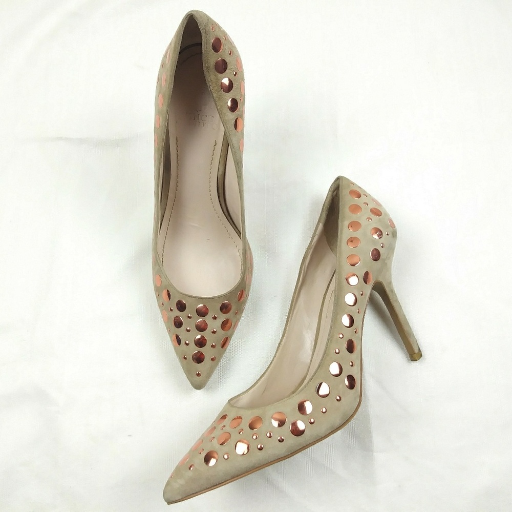 Vince Camuto Vp-Haley suede polka dot shoes sz 9M