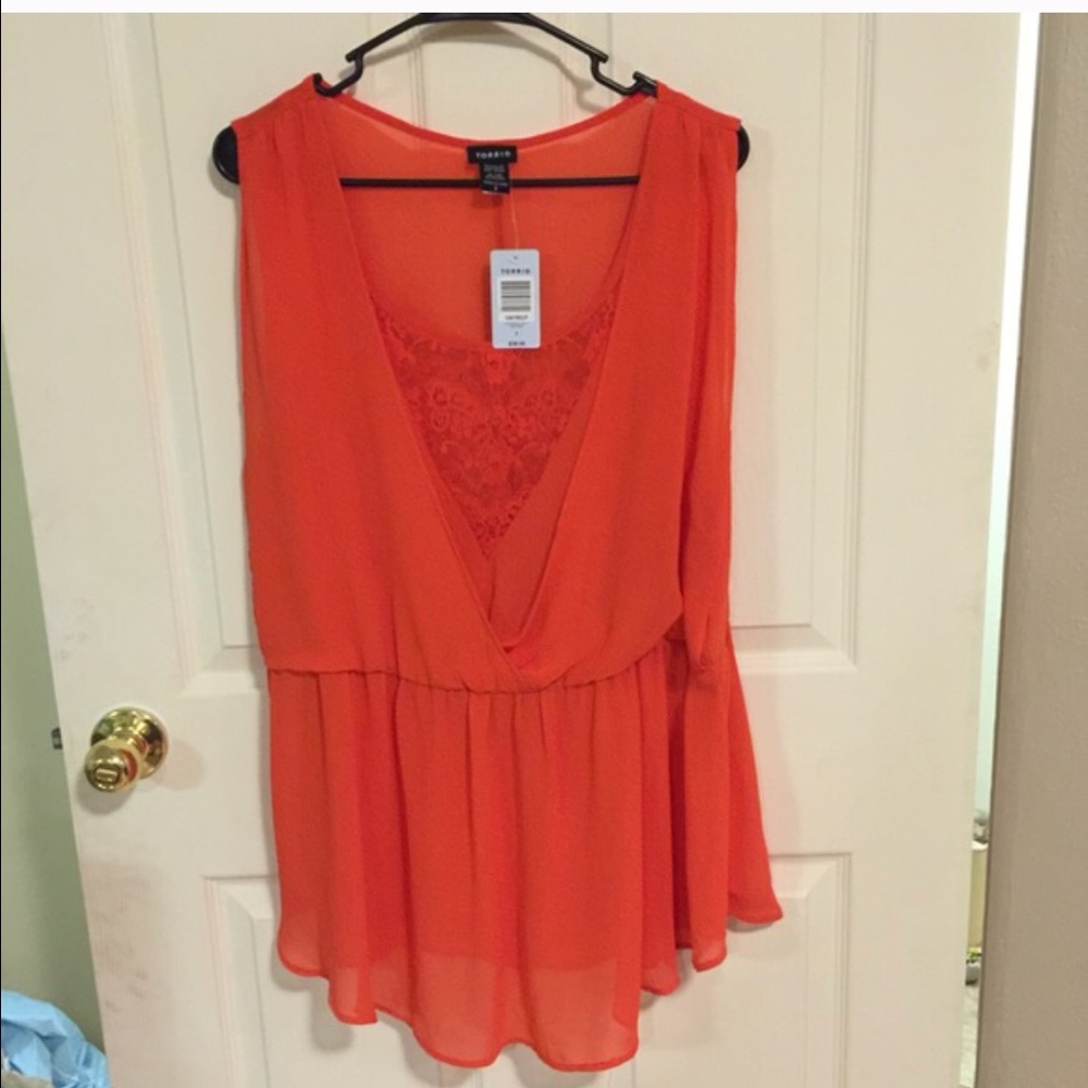 Tangerine Torrid blouse