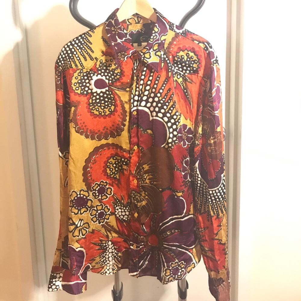Just Cavalli US size 44 Silk Floral Shirt