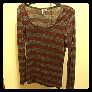 Striped long sleeve top