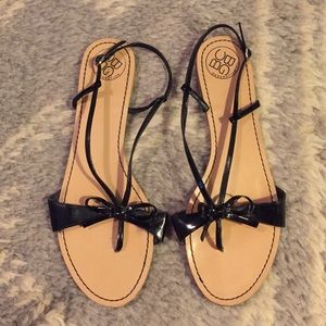 Black patent sandals