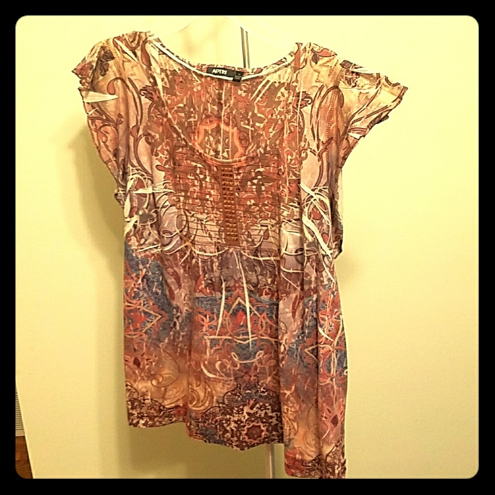 Embellished earthtone top