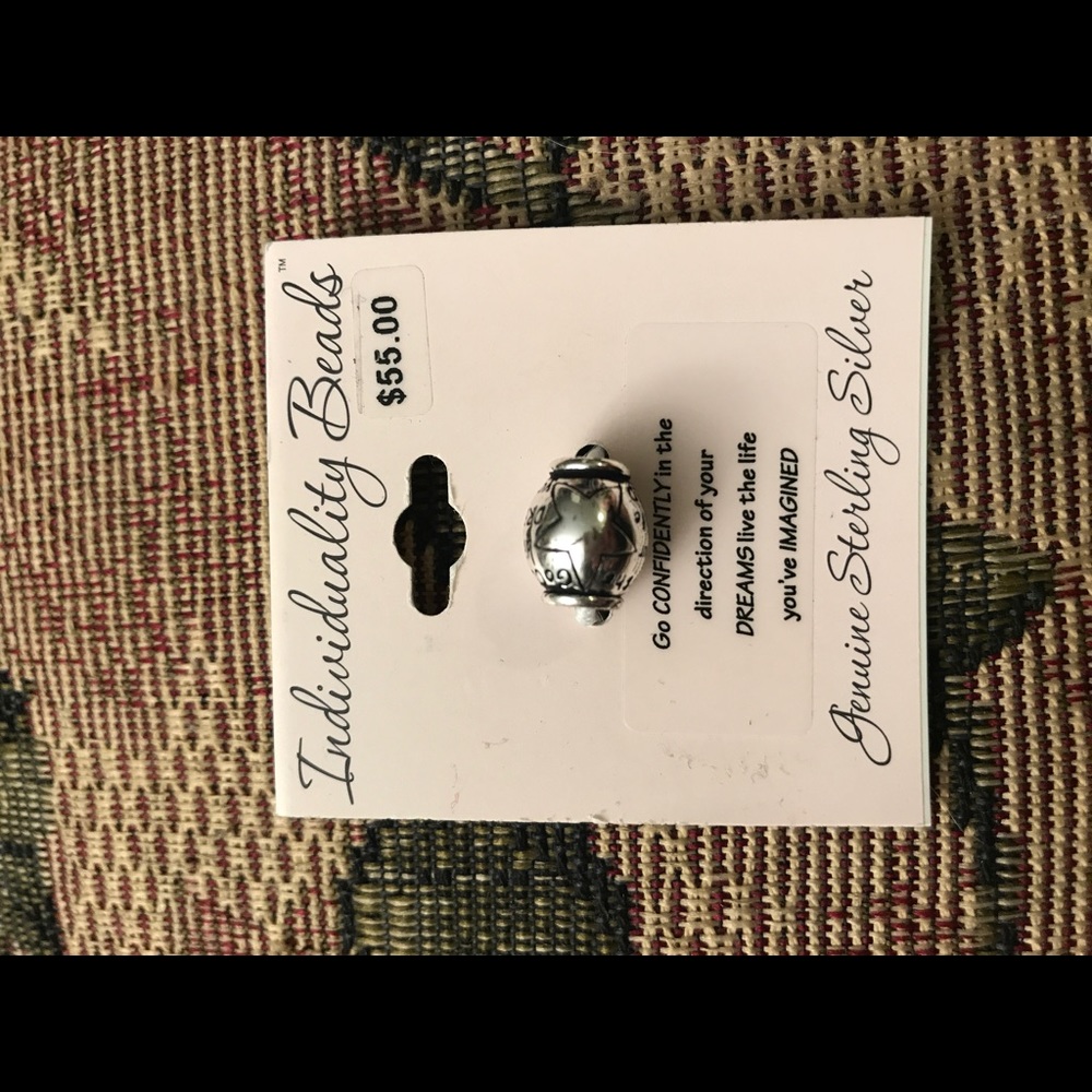 Individual sterling silver bracelet bead
