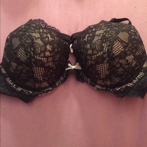 Lace black and white Victoria's Secret push-up bra