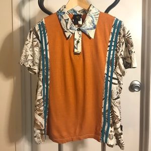 Men's Just Cavalli Orange/Floral print polo