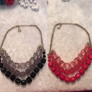 2 statement necklaces