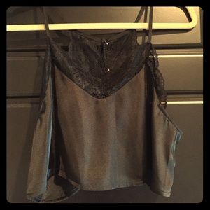 Camisole crop top with lace back