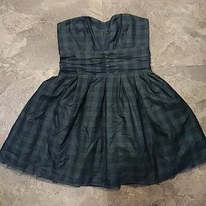 Plaid Strapless Dress