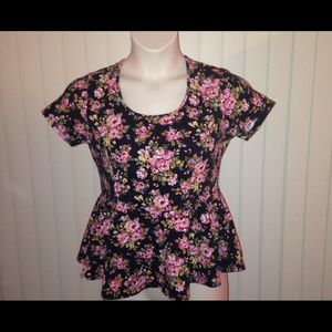 Forever 21 Plus Size Floral Peplum Top 1X