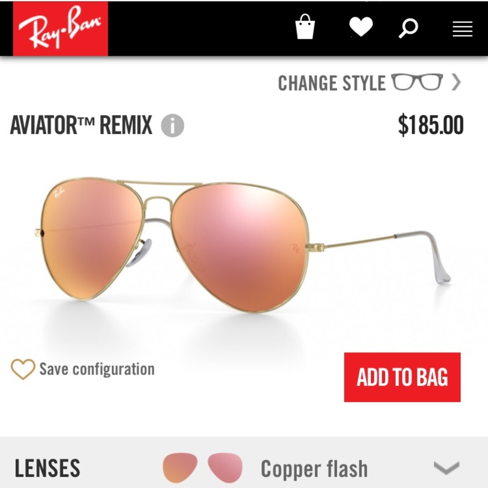 Custom Copper Flash Aviator Ray-Bans