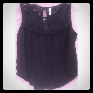 Blue Lace Flowy Boho Tank Top