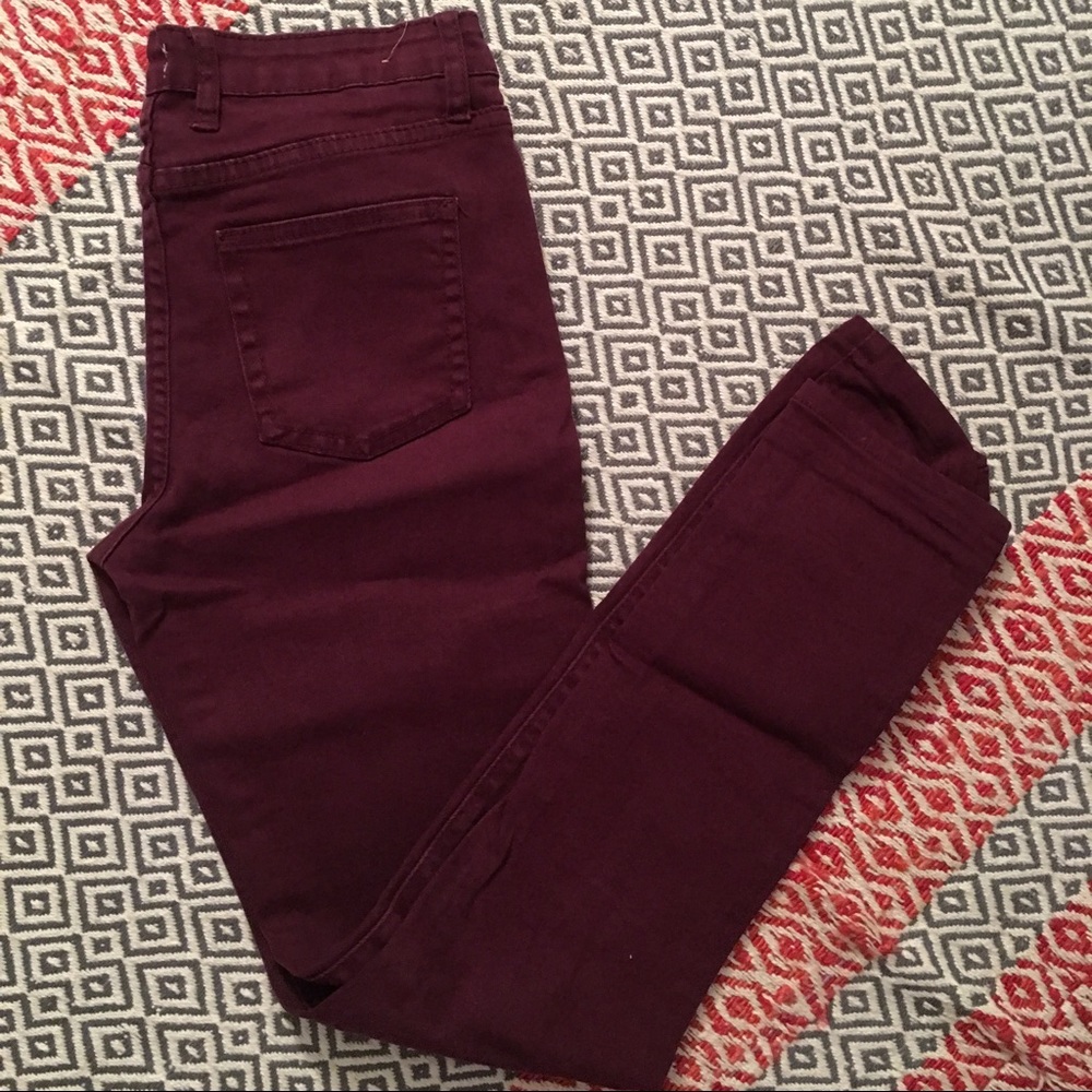 cotton on maroon skinny jeans