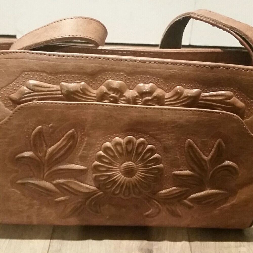 Tooled leather purse