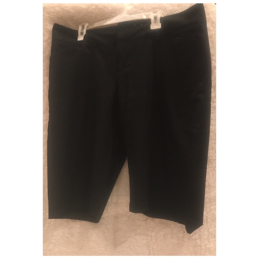 Stretch Low Waste Black Trouser Shorts