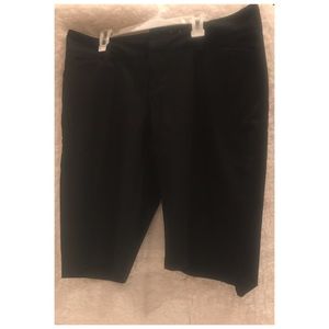 Stretch Low Waste Black Trouser Shorts