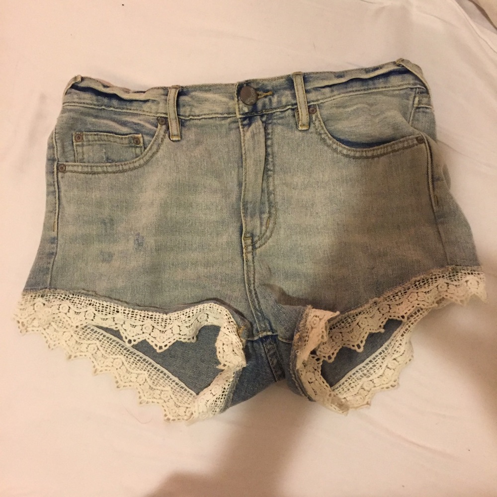 Free People Lace Cut-off Shorts