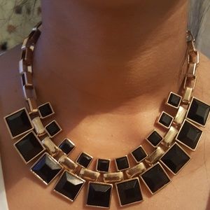 Gold & black necklace
