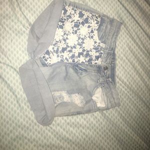 Ripped High Waist Shorts