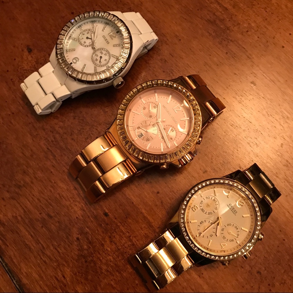 Michael Kors Rose Gold Watch +2 Guess Watches! 💕