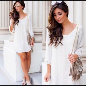 NWT. Beautiful Ivory shift dress