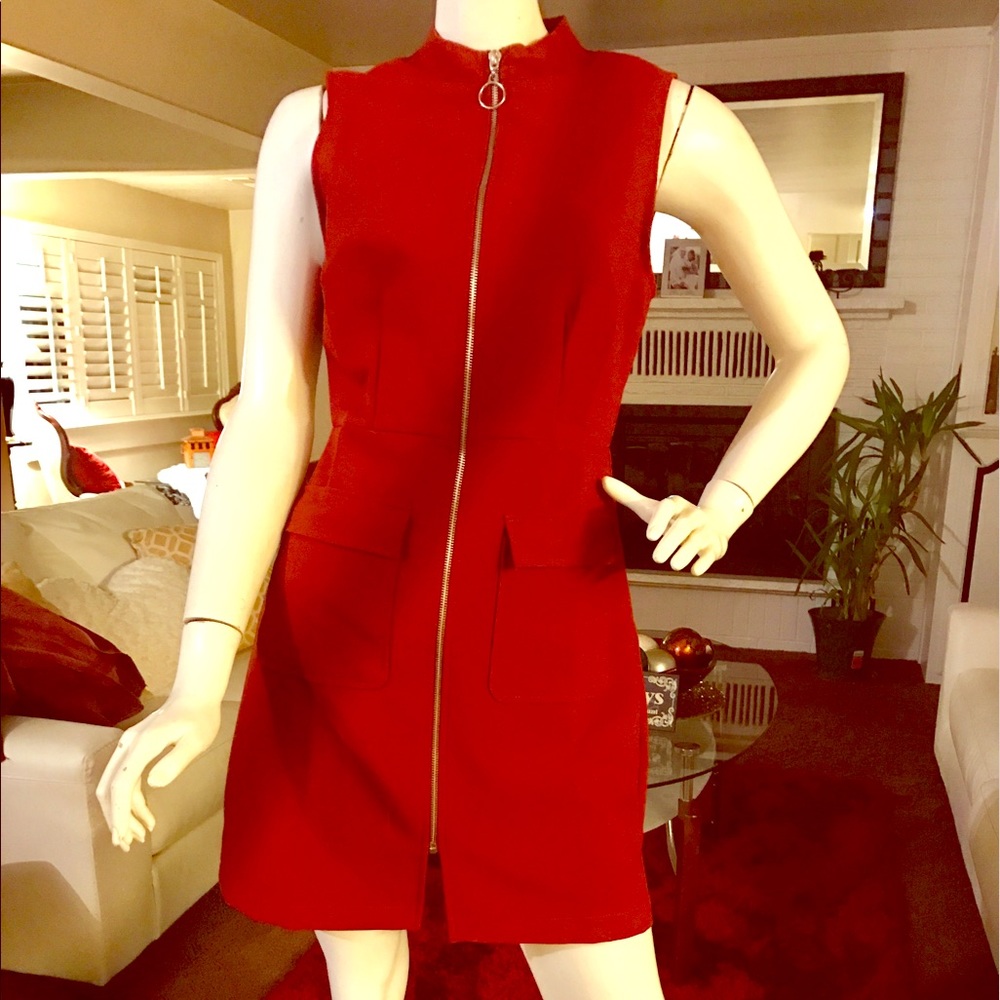 Turtle neck zip up dress
