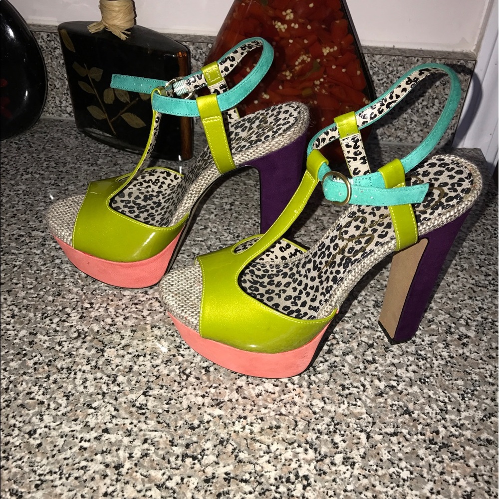 Shoes Jessica platform multi color heels