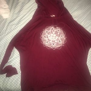 Red  oversized loose hoodie