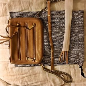 Rebecca Minkoff mini 5 zip biscuit w/ gold chain