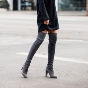 Grey Thigh High Boots