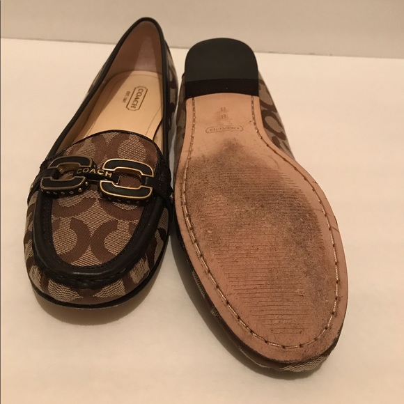 Coach Brown Leather Loafers Sz 8 - Picture 2 of 2