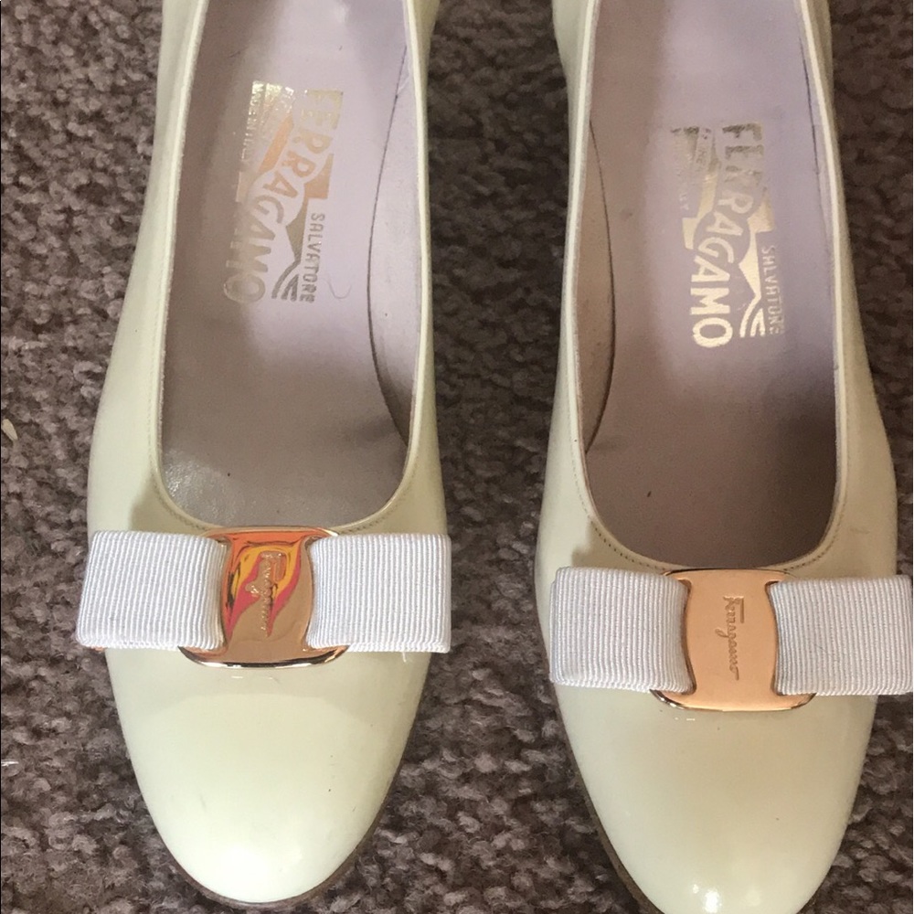 White Salvatore Ferragamos