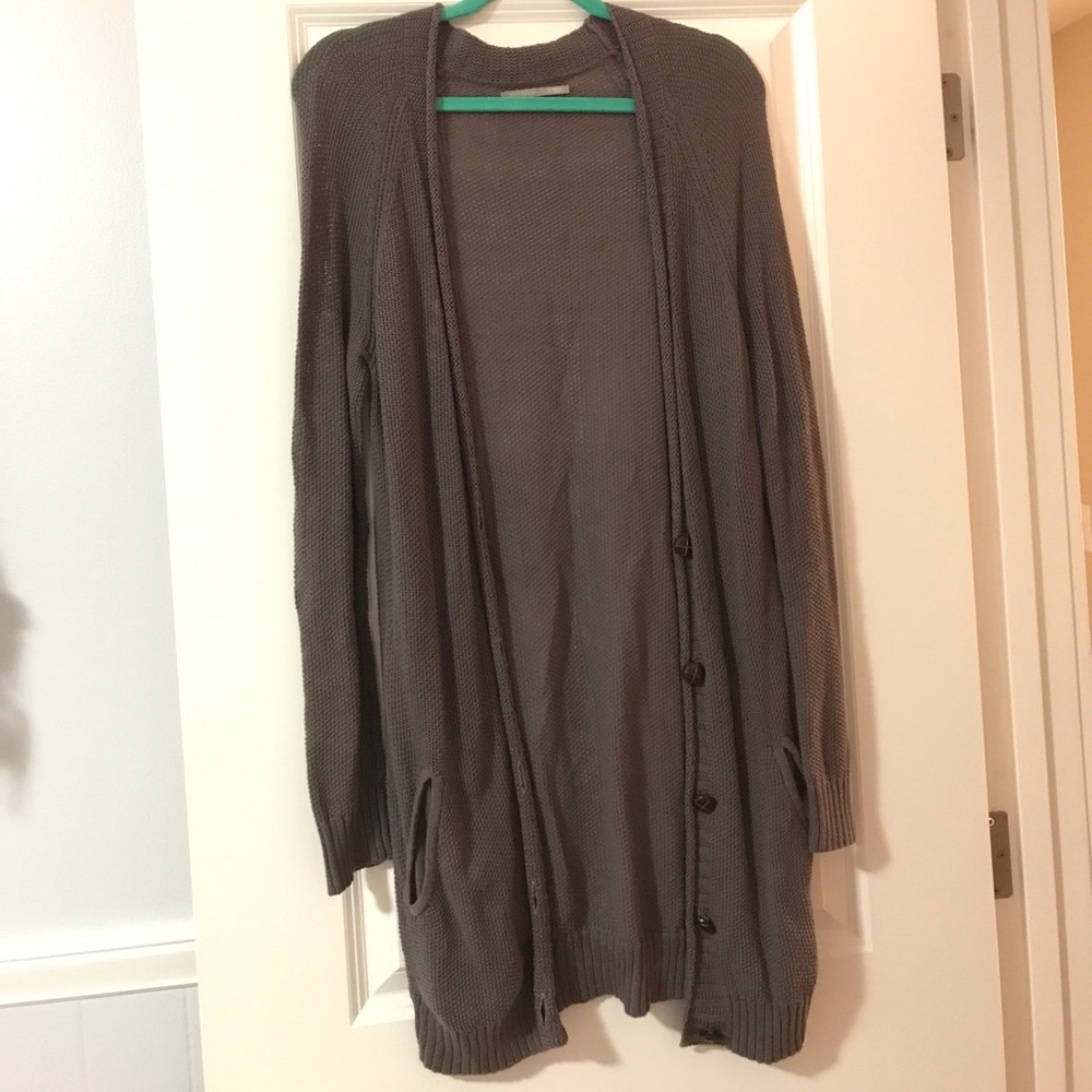 Woman's long open cardigan