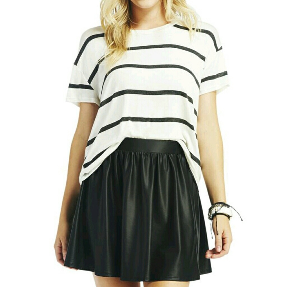 Faux Leather Skater Skirt