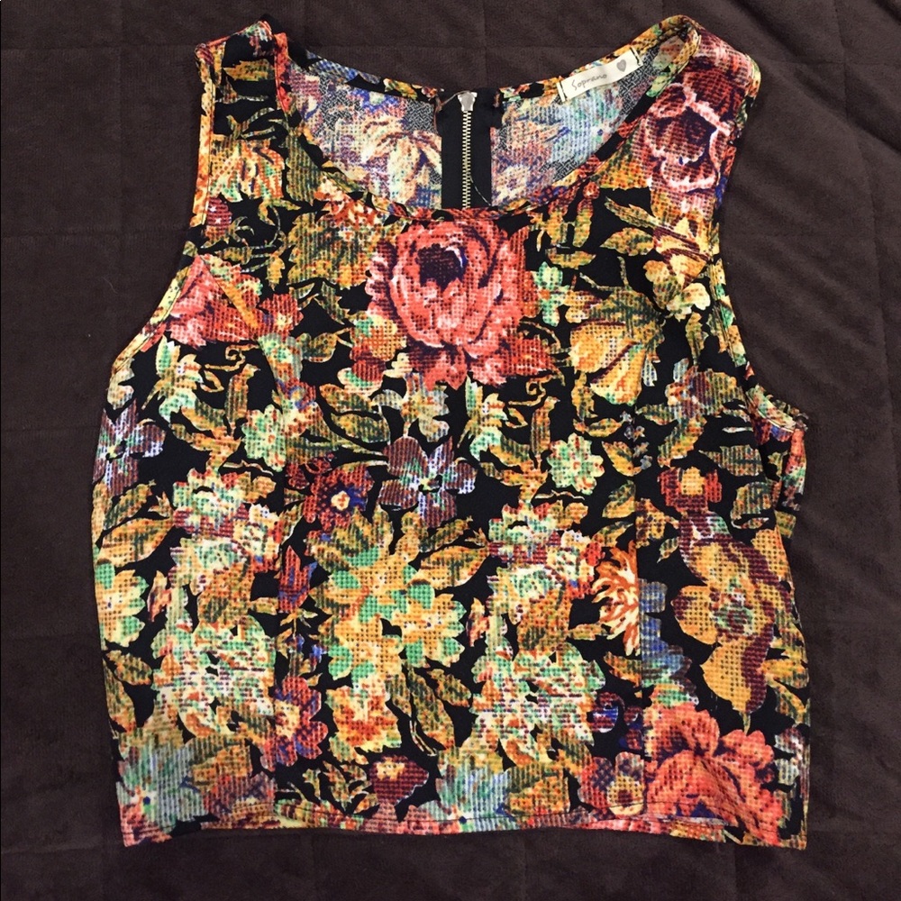 Floral Crop Tank