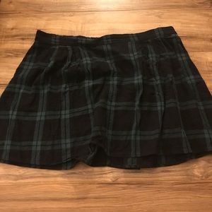 Black and plaid mini skirt