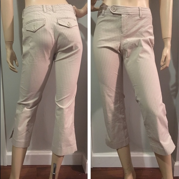 Gap Curvy Pinstripe Capri Crop Pants Small - Picture 1 of 6