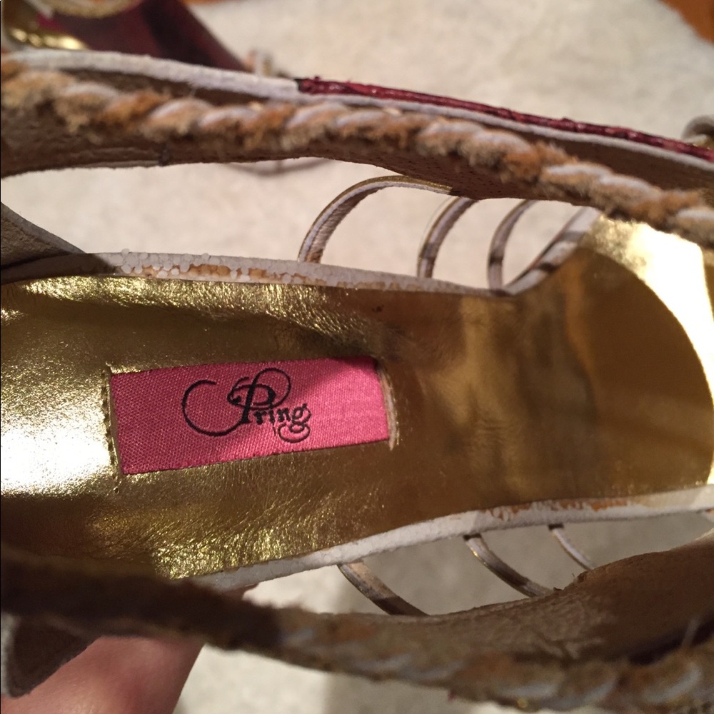 Burgundy Python Print Paris Wedges - Picture 5 of 5