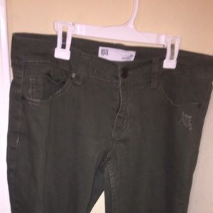 olive green baja style jeans