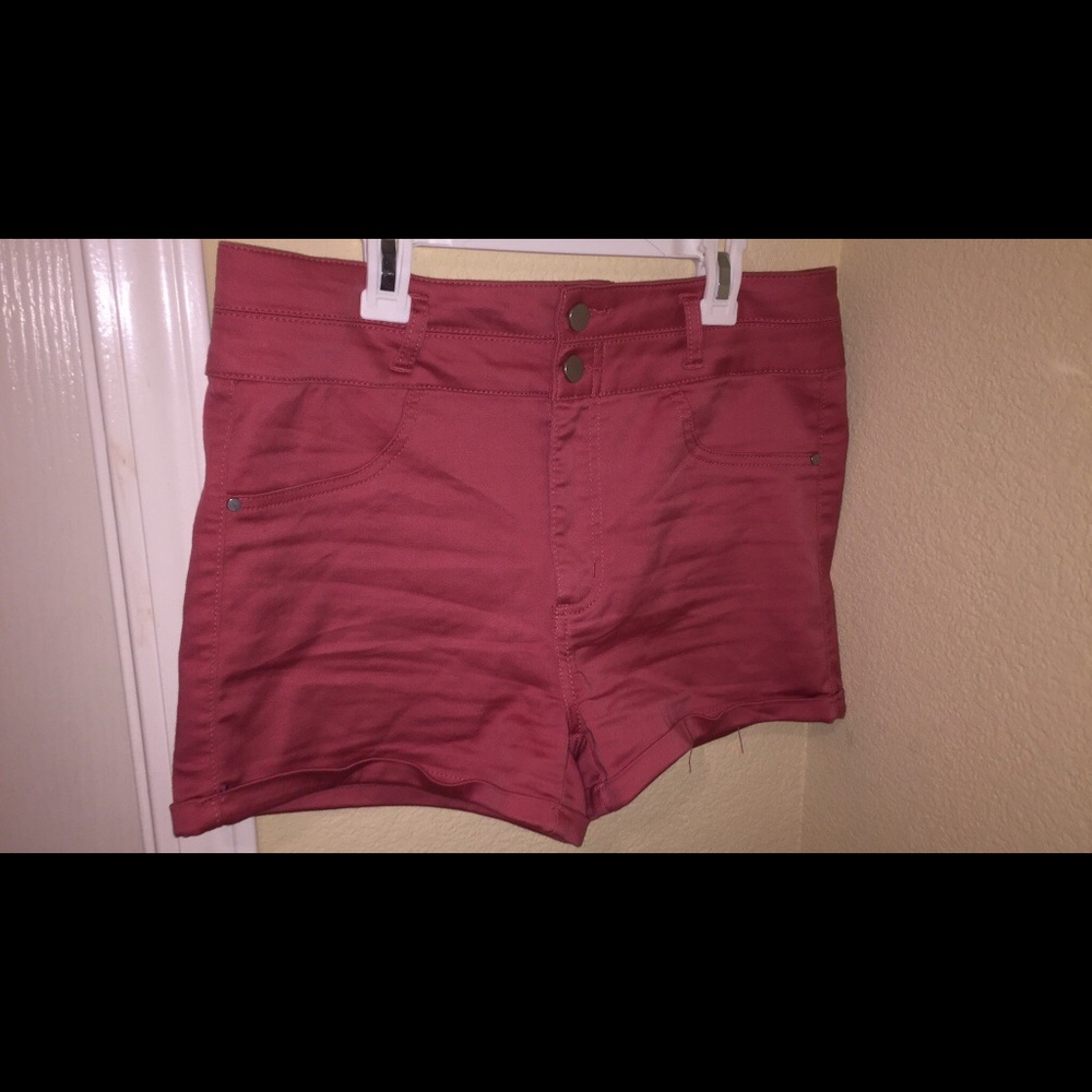 pink high waisted shorts